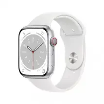 Apple - Watch Series 8 OLED 45 mm 4G Argent GPS (satellite) - Blanc cassé - 45mm
