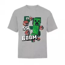 Minecraft - Boom Tshirt - Ragazzo - Bambini - Grigio -116