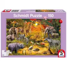 Schmidt - Puzzle Tiere In Afrika (150teile) - Bambini