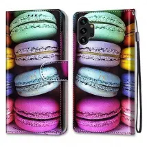 Cover-Discount - Galaxy A13 4G - Couure en cuir Macarons - Multicolore