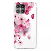 Cover-Discount - iPhone 12 / 12 Pro - Softes Silikon Gummi Case Blumen - Weiss Bedruckt