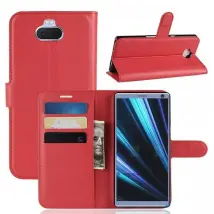 Cover-discount - Sony Xperia 10 Plus - Custodia In Pelle Con Fessure Per Carte Rosso - Rosso