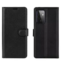 Cover-Discount - Galaxy A72 - Cocque en similcuir - Noir