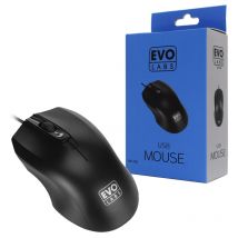 EVO LABS MO-128 3-Button Wired USB Mouse