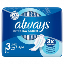 Always Ultra Day & Night Size 3 - 9 pcs