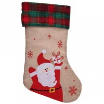 Holly Jolly Christmas Christmas Sock with Santa Claus - 42cm