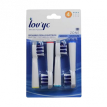 Lov'yc III Zone Toothbrush Heads for Electric Toothbrush Medium - 4 pcs