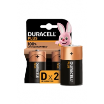 Pack de 2 piles alcalines D Duracell Plus, 1.5V LR20