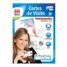 Cartes de visite Professionnelles - 100 cartes mates format 9x5 cm  - Technologie Bordnet  - 220 g/m²