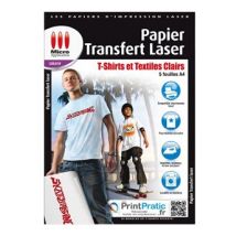 Papier Transfert Laser T-Shirts et Textiles Clairs - A4 - 5 Feuilles