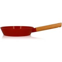 POELE ECTOR 20 CM EN ALUMINIUM REVETEMENT CERAMIQUE PAPRIKA AVEC MANCHE EN BOIS