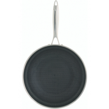 WOK BLACK CUBE 28 CM EN ACIER INOXYDABLE FOND NID D''ABEILLE TOUS FEUX DONT INDUCTION