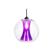 17778 Suspension globe verre violet L 30 P 30 H 80 cm Ampoule E27