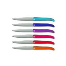 Coffret 6 Couteaux à Steak Laguiole Evolution Acidulé Multicolores 11,5 cm