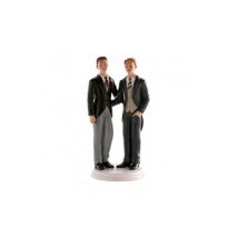 figurine couple mariés gay enlacés 19cm - 305008