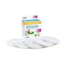 CAT IT Pack de 5 filtres a triple action pour abreuvoir - Blanc - Pour chat