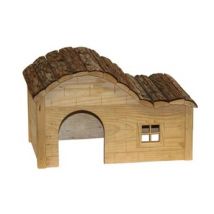Cage pour petits animaux Kerbl - Maison pour rongeurs avec toit galbé Nature 40x25x25cm