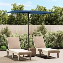 Parasol met aluminium paal 2x1,5 m azuurblauw47343