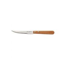 Couteau à steak (lame micro-dentée), manche en bois d'olivier verni