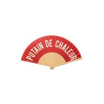 Eventail Putain de chaleur Fond Rouge