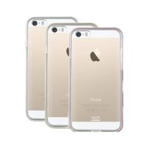 PACK COQUE DE PROTECECTION + 3 CONTOURS DE COULEUR ROSE, OR ET BLANC POUR IPHONE 5/5S/SE