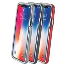 PACK COQUE DE PROTECECTION + 3 CONTOURS DE COULEUR ARGENT, BORDEAUX ET GRIS SIDERAL POUR IPHONE X