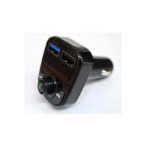 Transmetteur FM Bluetooth avec Micro et Ecran LED - 2 ports USB - 3,1A - NT7002 - Noir