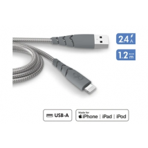 Câble Ultra Renforcé USB-A/Lightning 1.2m Recyclé Gris