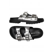 Calvin Klein Jeans Damen Sandale, silber, Gr. 38