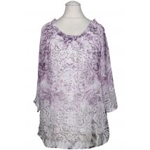 Crisca Damen Bluse, flieder, Gr. 36