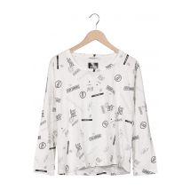 Funky Staff Damen Langarmshirt, weiß, Gr. 38