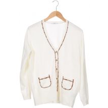 Lucia Damen Strickjacke, weiß, Gr. 44