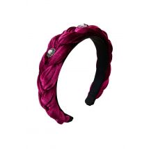 Samt Haarreif mit Perlen ~ dunkelrot