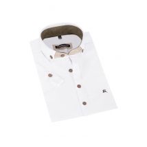 Trachtenhemd kurzarm weiß braun Oliver 014753 ~ 50