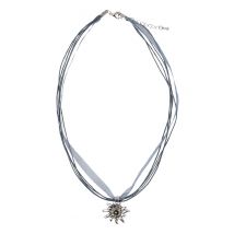 Collier mit Edelweissanhänger 000157 ~ grau