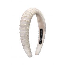 Perlen Haarreif breit ~ cremeweiß