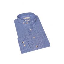 Trachtenhemd langarm blau kariert Leon slimfit 011071 ~ XS