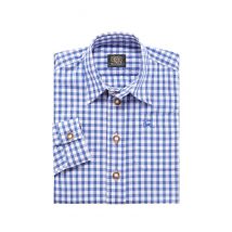 Kinder Trachtenhemd langarm blau karo 140679 ~ 80