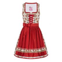 Mini Dirndl 55cm creme geblümt rot Linda 006924 ~ 30
