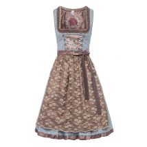 Mini Dirndl 60cm hellblau gepunktet taupe Stella 003177 ~ 32