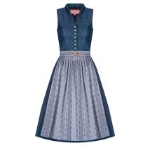 Midi Dirndl 65 cm blau grau Louise 007493 ~ 38