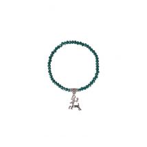 Kristallarmband mit Hirsch-Anhänger verschiedenfarbig 008464 ~ dunkelgrün