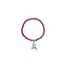 Kristallarmband mit Hirsch-Anhänger verschiedenfarbig 008464 ~ dunkelrot