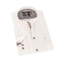 Trachtenhemd aus Leinen-Mix ~ 40 ~ weiß