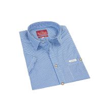 Trachtenhemd kurzarm dunkelblau kariert Andy 010273 ~ 4XL