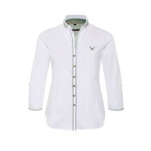 Trachtenbluse weiß grün 007147 ~ 44