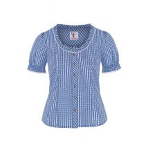 Trachtenbluse kurzarm blau kariert Neumühl 011517 ~ 32