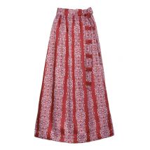 Dirndlschürze lang 90 cm rot-weiß 001253 ~ M