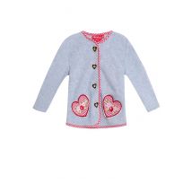 Kinder Trachtenjacke hellgrau rot 011405 ~ 116