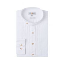 Trachtenhemd langarm weiß slimfit 002509 ~ 38